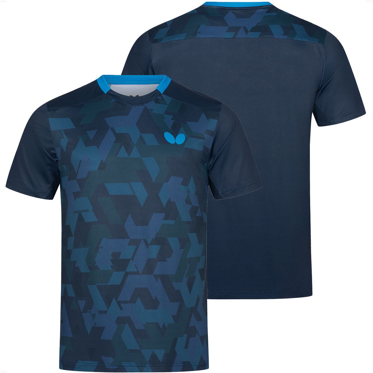 Butterfly Ageo Shirt - Night Blue - Front/Back
